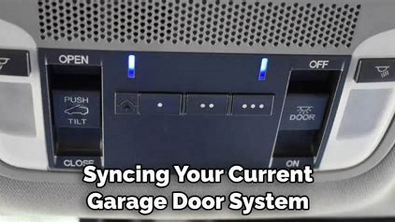 How To Program 2005 Mdx Garage Door Opener