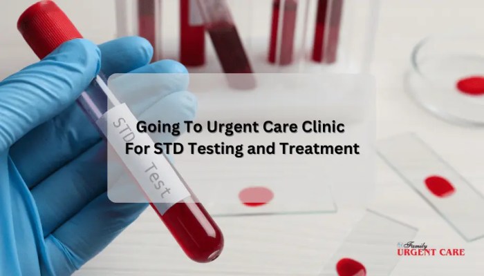 How much is std testing at urgent care with insurance