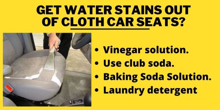 Tips on how to Get a Water Stain Out of Automotive Seat