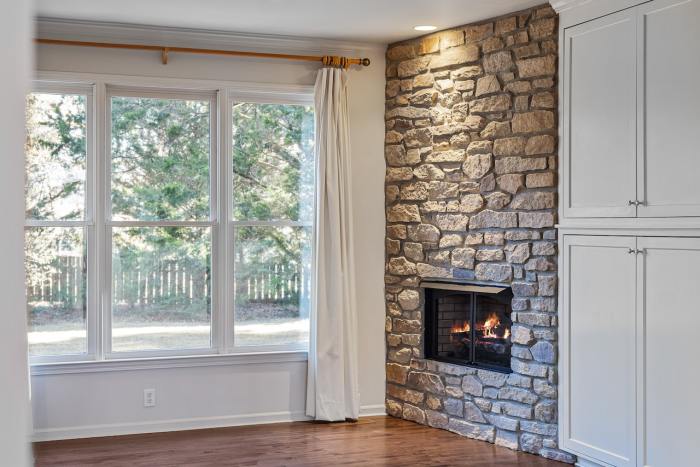 Fireplace stone paint diy look whole easy How to paint a stone fireplace