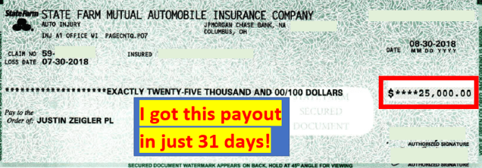 How long does it take to get a settlement check