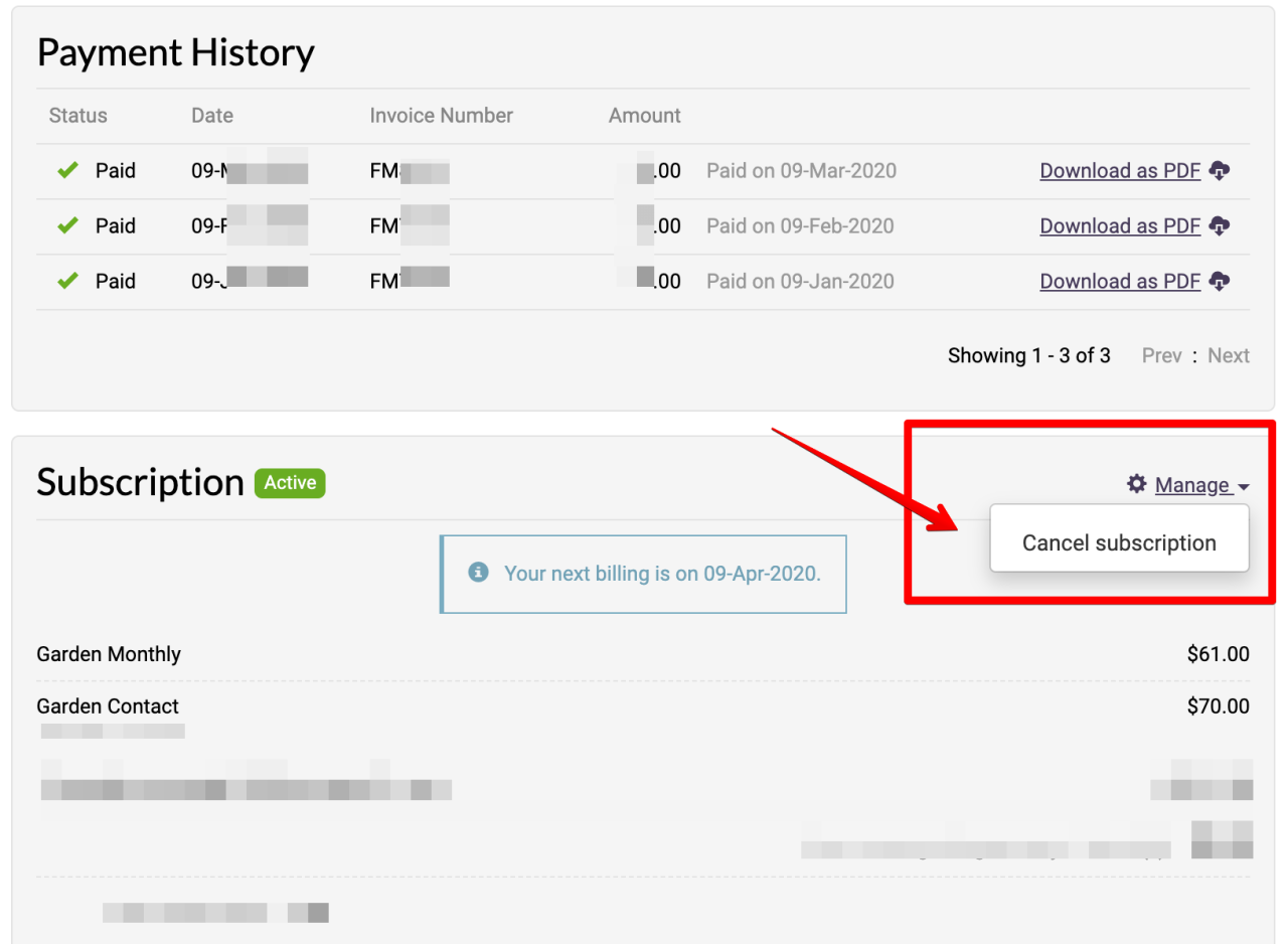 How to cancel prism subscription