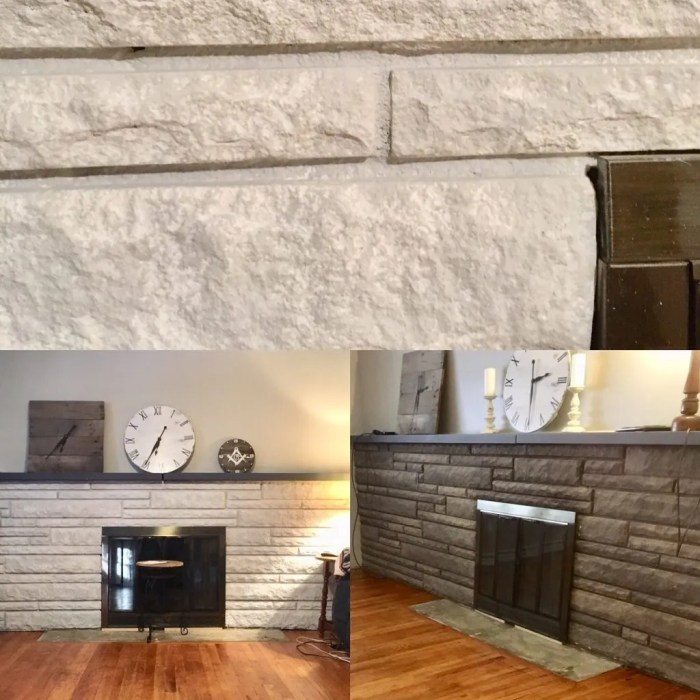 How to paint a stone fireplace