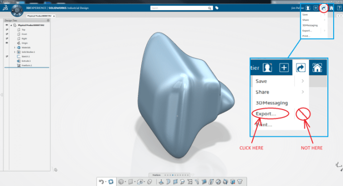 How to export cadwox element to soild
