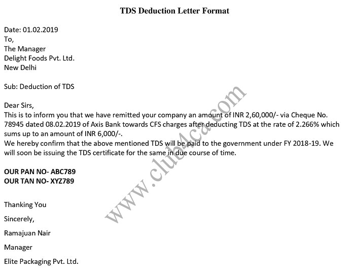 How to write a letter stating deductible to employer