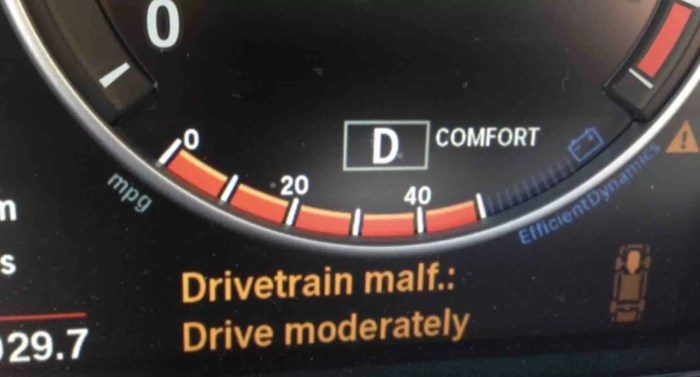 How much does it cost to fix drivetrain malfunction bmw