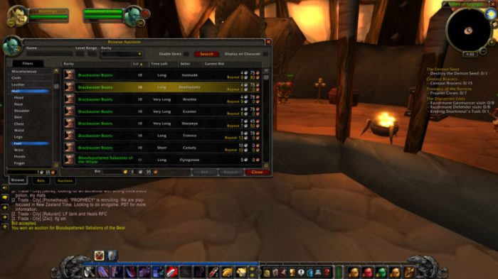 Everquest auctions how to buy items