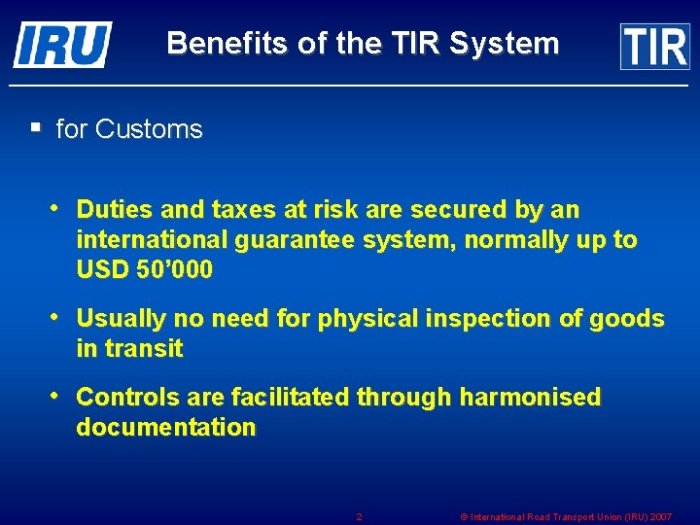 Tir benefits iru associations How to access tir after available