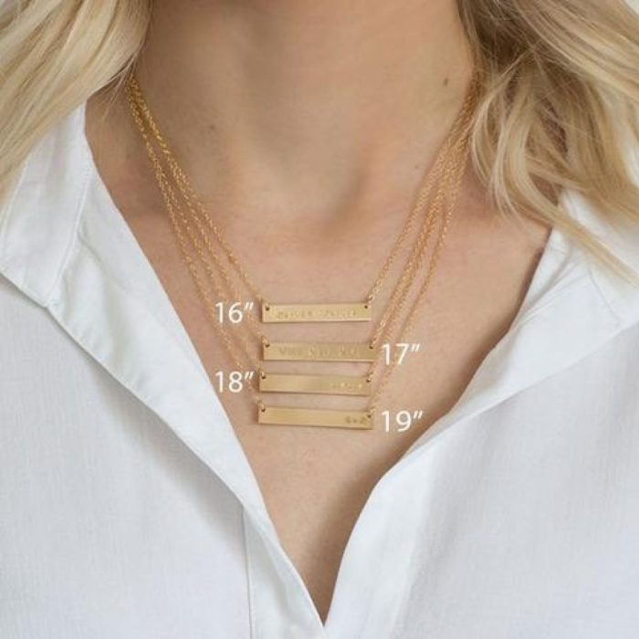 How many inches not to wear necklace