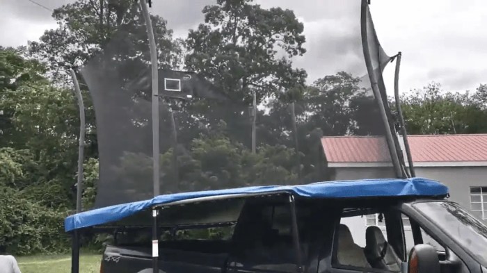 How to transport a trampoline